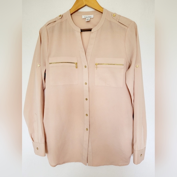 Calvin Klein Women's Career/Office Shirt, Dust Pink, Medium Size - Picture 2 of 16